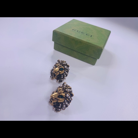 Gucci Lion faux pearl-embellished clip earrings - Picture 7 of 9